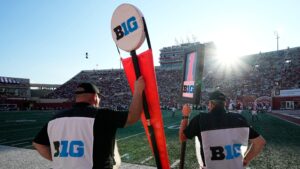 Big Ten sideline logos.