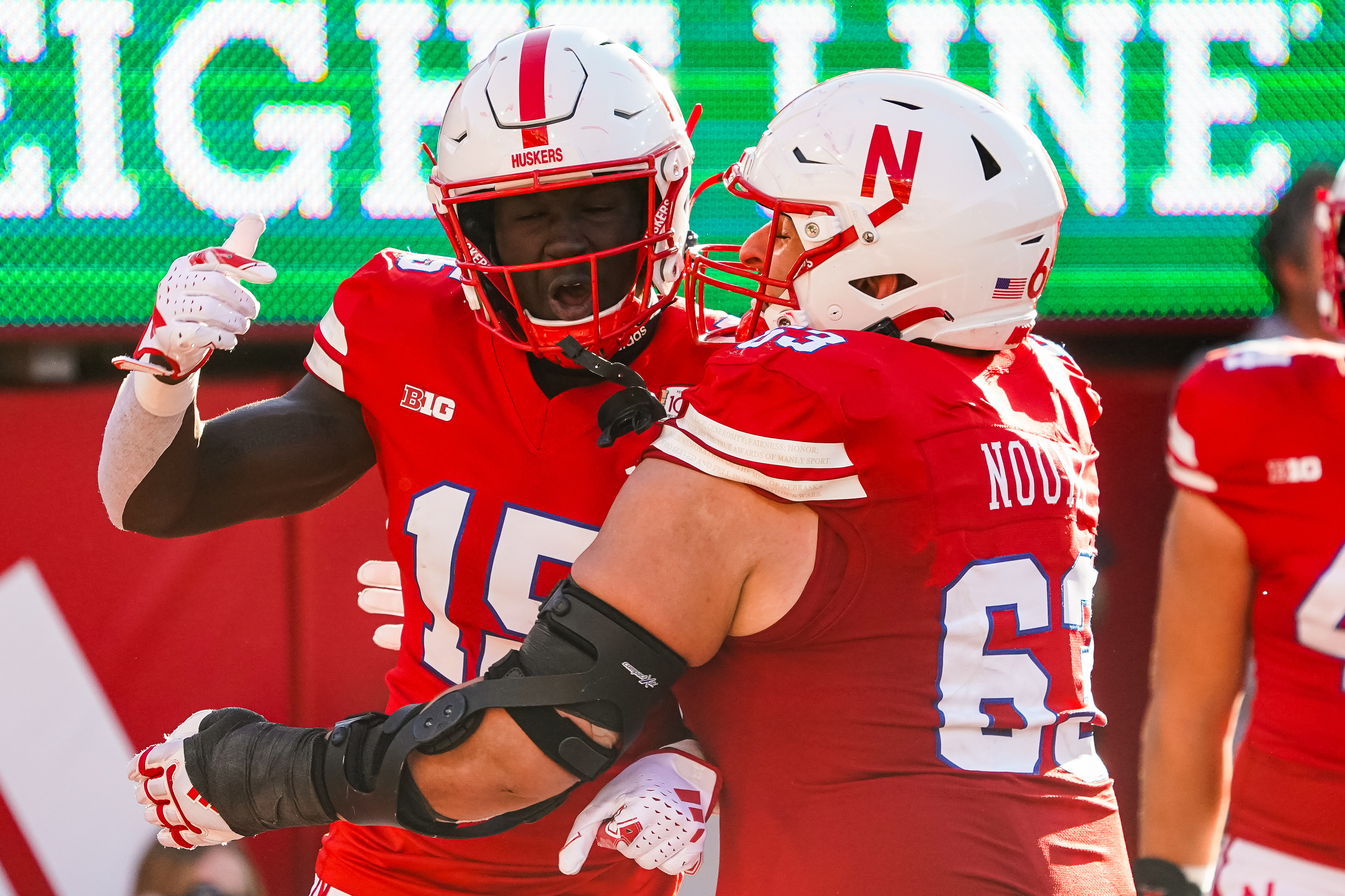 Malachi Coleman celebrates a touchdown.