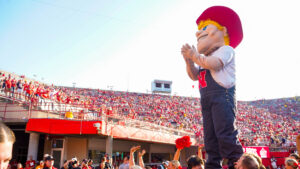 Nebraska's Herbie Husker mascot.