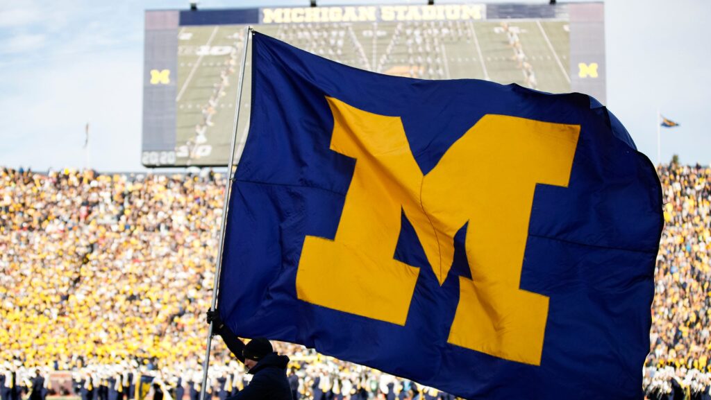 Michigan flag inside the Big House.
