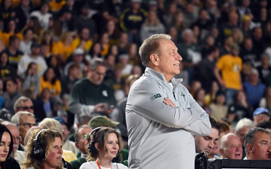 Tom Izzo on the sidelines.
