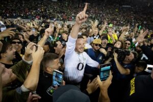 Oregon coach Dan Lanning leads the No. 1-seeded Ducks.