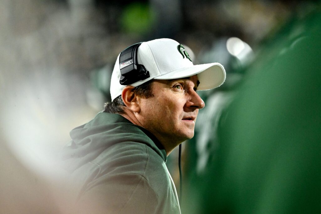 Michigan State football coach Jonathan Smith