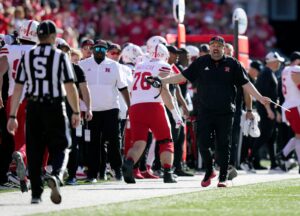Nebraska head coach Matt Rhule on the sidelines.
