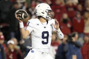 Beau Pribula throws a pass.