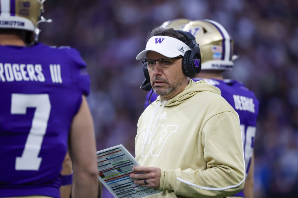Washington coach Jedd Fisch during a Huskies game.