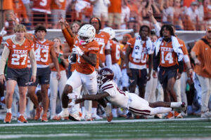 Former Texas WR Johntay Cook II in action.