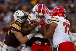 MJ Morris gets tackled.