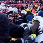 Ohio State and Michigan players engaged in a brawl after The Game.