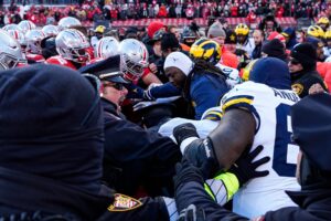 Ohio State and Michigan players engaged in a brawl after The Game.
