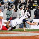 Blake Horvath scores a touchdown against Oklahoma.