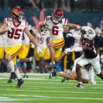 Las Vegas Bowl action between USC and Texas A&M.