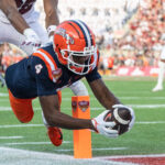 Illinois WR Zakhari Franklin dives.