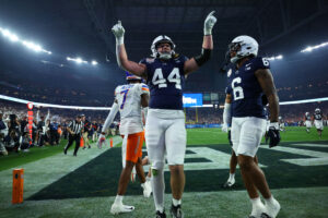 Tyler Warren celebrates.