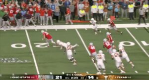 Jack Sawyer scoop-and-score vs. Texas.