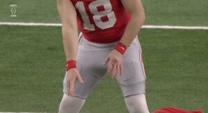 Will Howard sustained a hand injury in the first half against Texas.