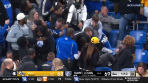 College basketball fans at Saint Louis vs. VCU game.