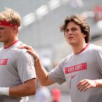 Ohio State QBs Julian Sayin and Lincoln Kienholz.