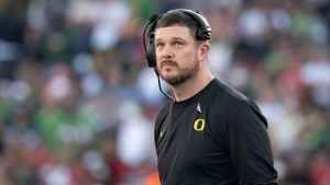 Dan Lanning coaches against Ohio State in the Rose Bowl.
