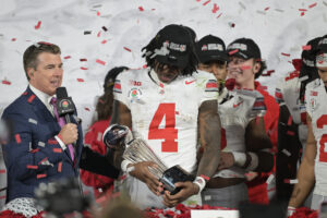 Ohio State WR Jeremiah Smith after the Rose Bowl.