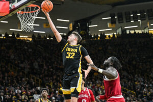 Iowa's Owen Freeman in action.