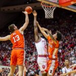 Illinois and Indiana players in action.
