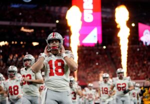Will Howard takes the field for the national championship game.