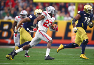 Tyvis Powell makes an interception for Ohio State.