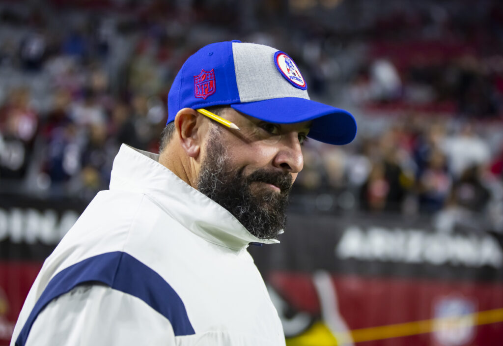 Matt Patricia on the sidelines during an NFL game.