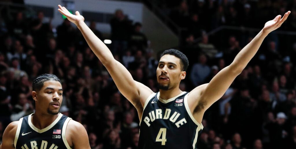Purdue forward Trey Kaufman-Renn celebrates.