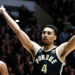 Purdue forward Trey Kaufman-Renn celebrates.