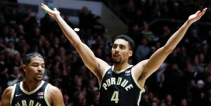 Purdue forward Trey Kaufman-Renn celebrates.