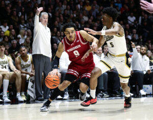 Wisconsin's John Tonje in action vs. Purdue.