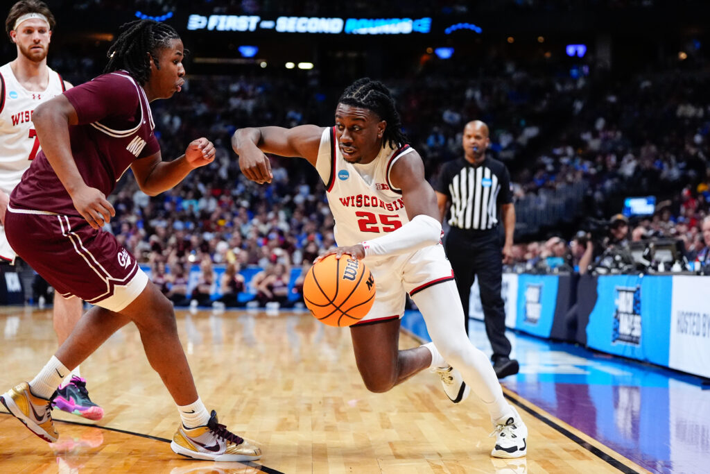 Wisconsin guard John Blackwell in action.
