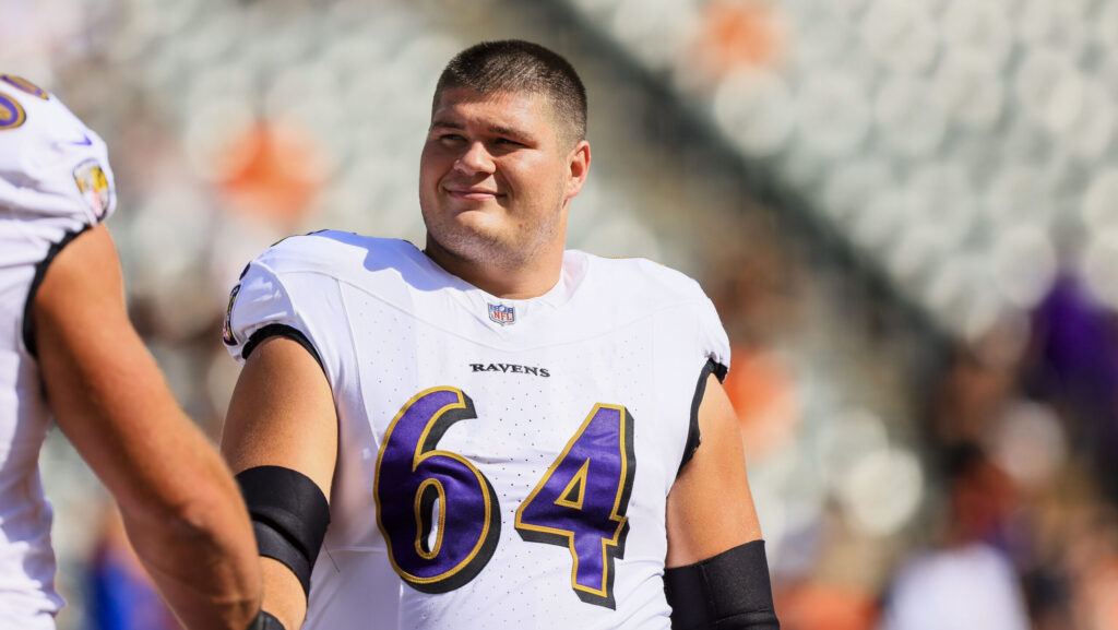 Baltimore Ravens OL Tyler Linderbaum.