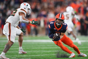 All-ACC WR Trebor Pena playing for Syracuse.