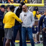 Derek Jeter shown at a Michigan football game.