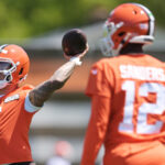 Cleveland QBs Dillon Gabriel and Shedeur Sanders.