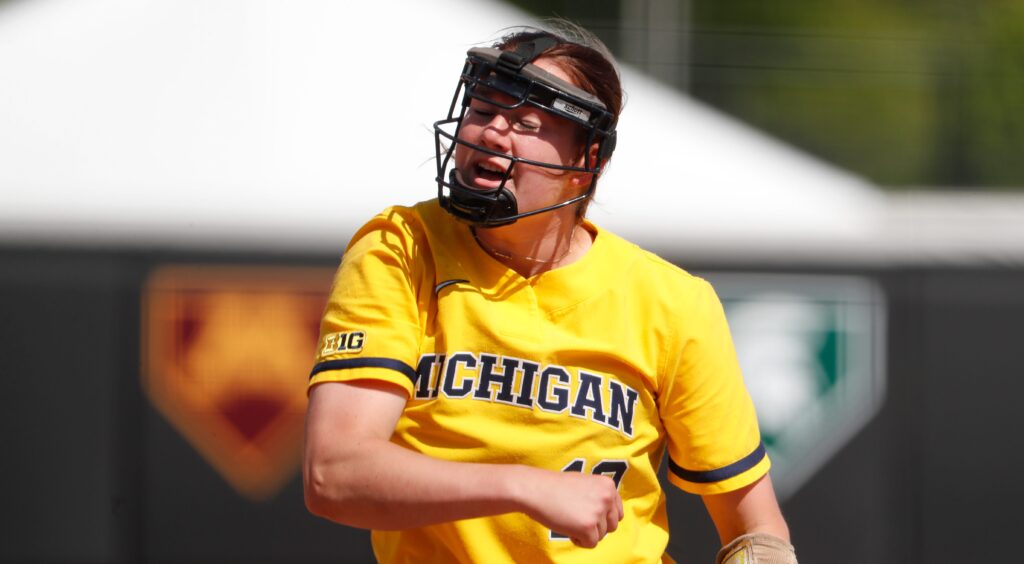 Michigan softball pitcher Lauren Derkowski.