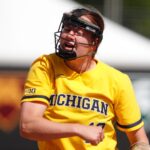 Michigan softball pitcher Lauren Derkowski.