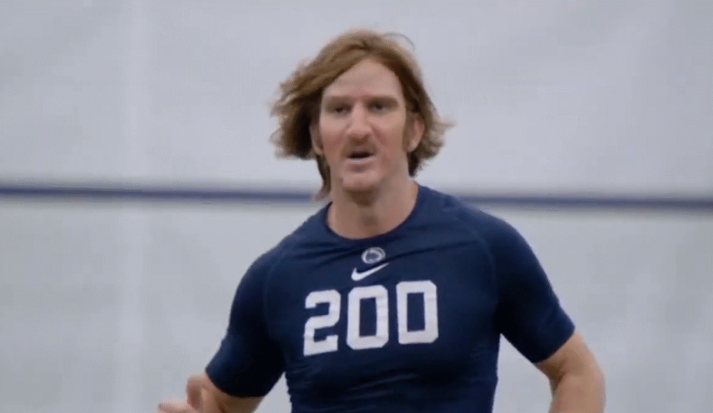 Eli Manning impersonating Chad Powers.
