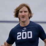 Eli Manning impersonating Chad Powers.