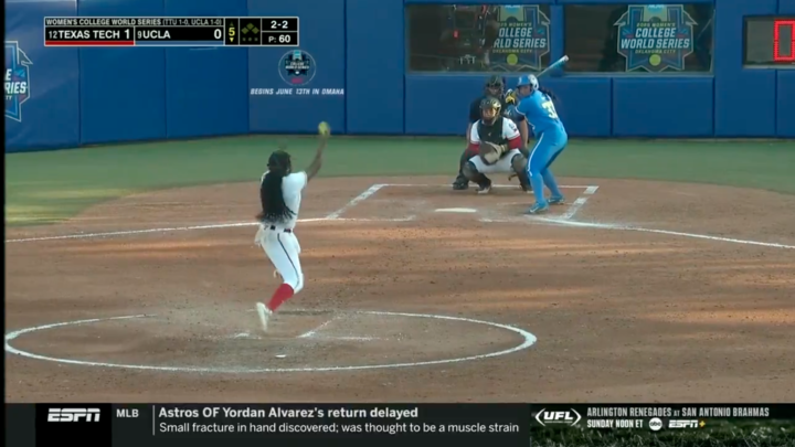 NiJaree Canady pitches vs. UCLA.