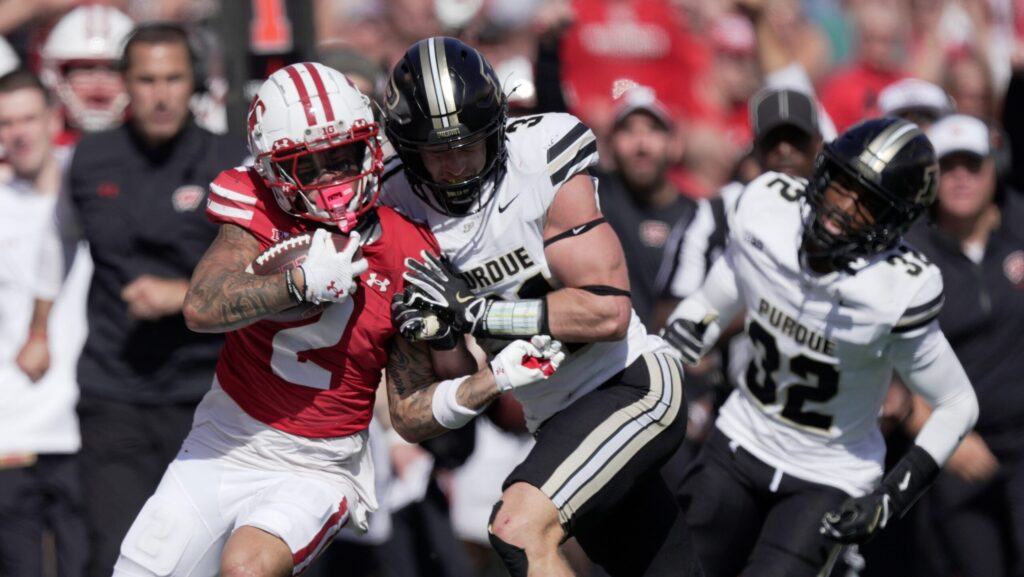 Purdue DB Dillon Thieneman lays a hit.
