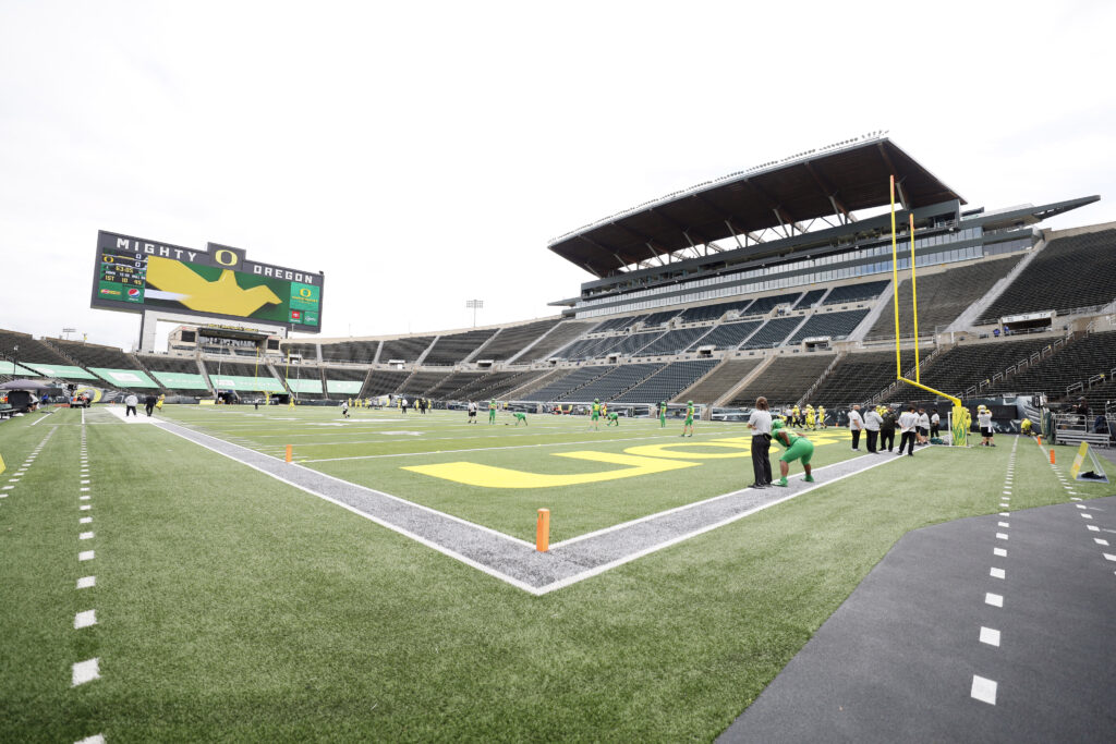 A general view of Autzen Stadium.