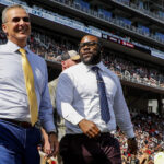FOX analysts Urban Meyer and Mark Ingram.