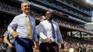 FOX analysts Urban Meyer and Mark Ingram.