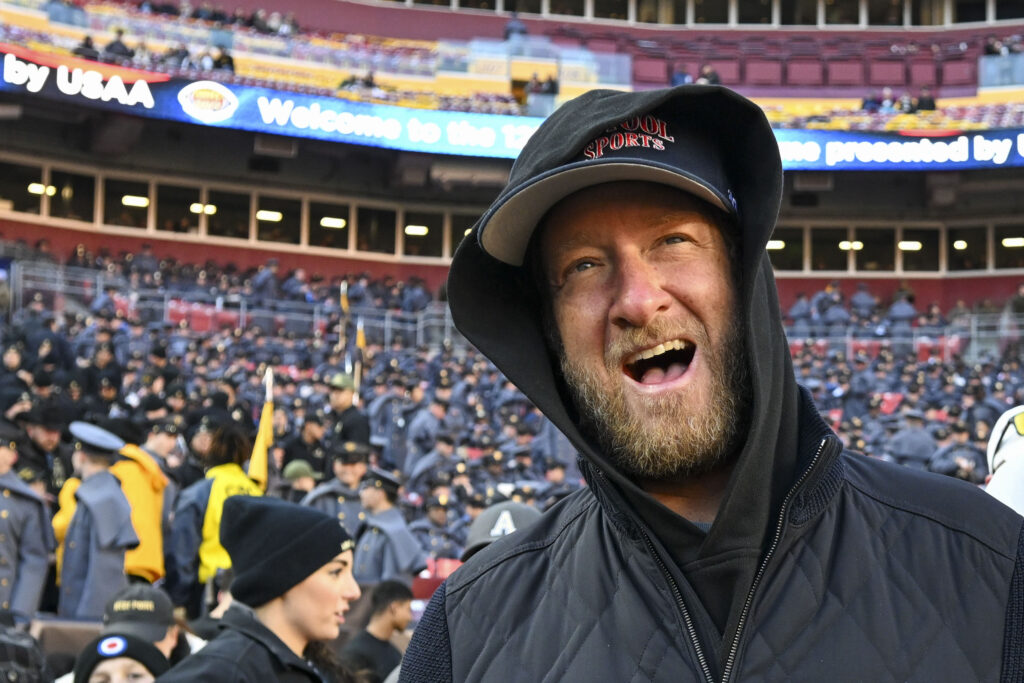 Dave Portnoy shown at Army-Navy.