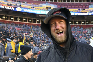 Dave Portnoy shown at Army-Navy.