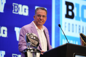 Jedd Fisch speaks at Big Ten Media Days.